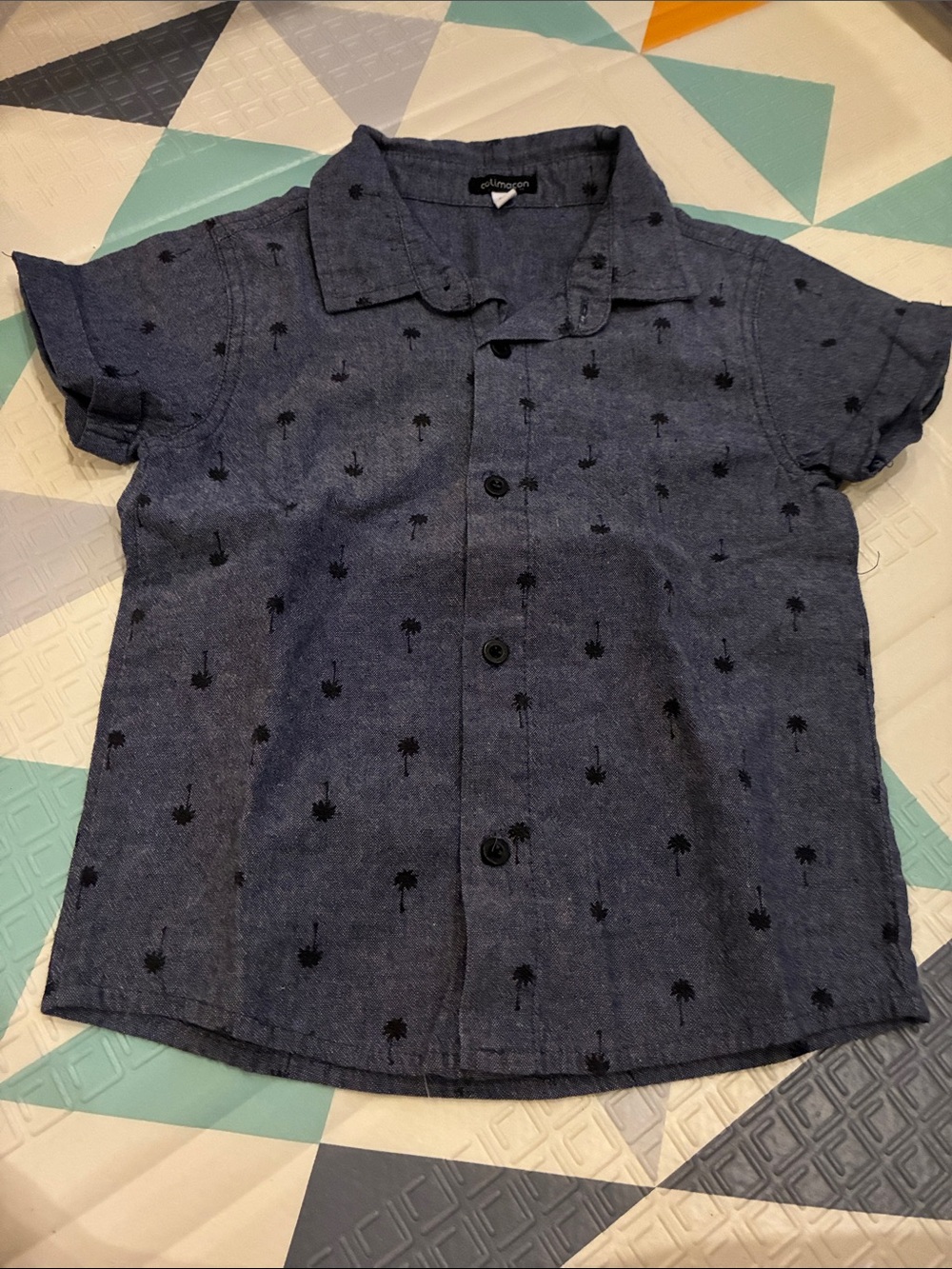 20/25$ 🧸 Palm-Print Short Sleeve Button Shirt - Kids